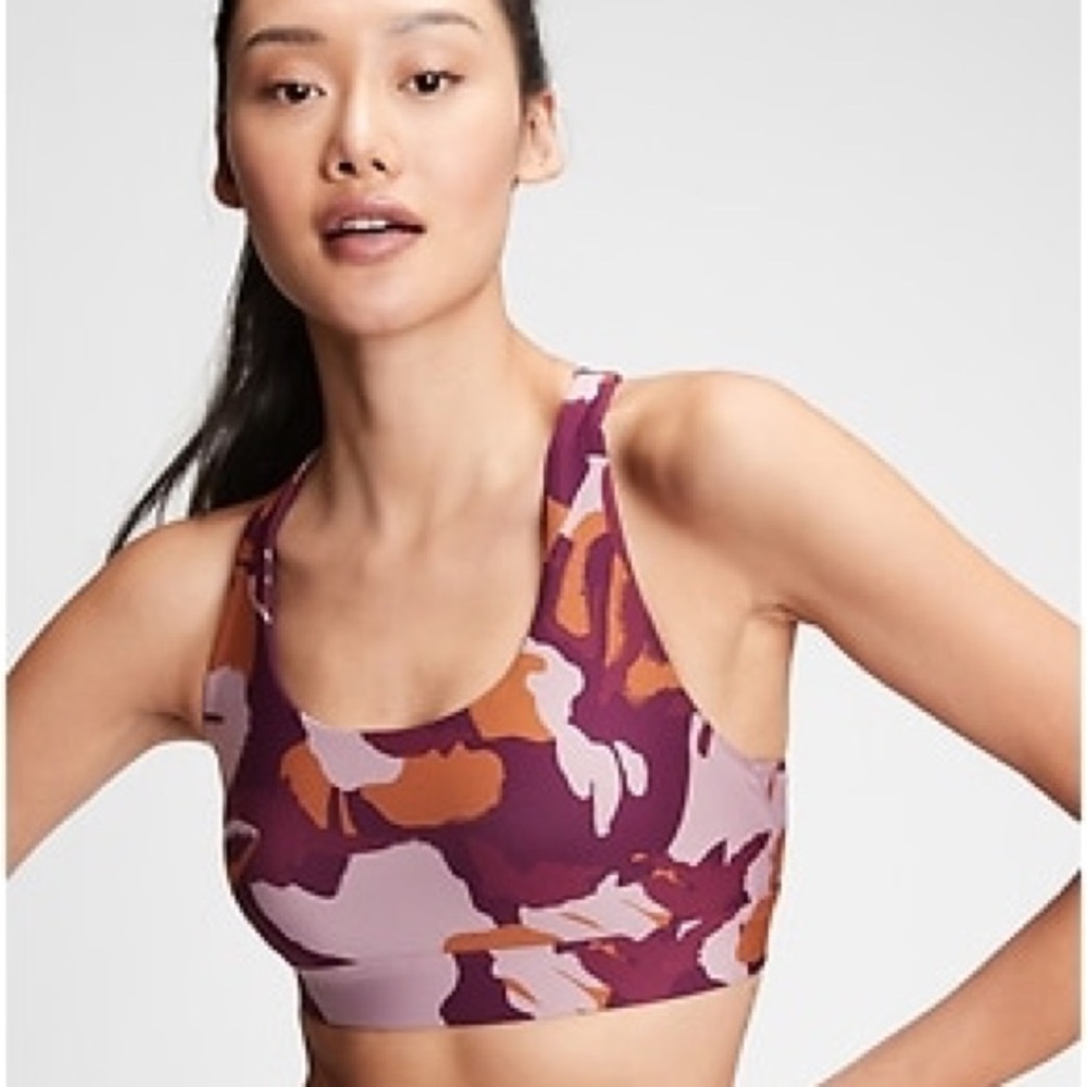 GAP Cross Back Purple and Orange Sports Bra